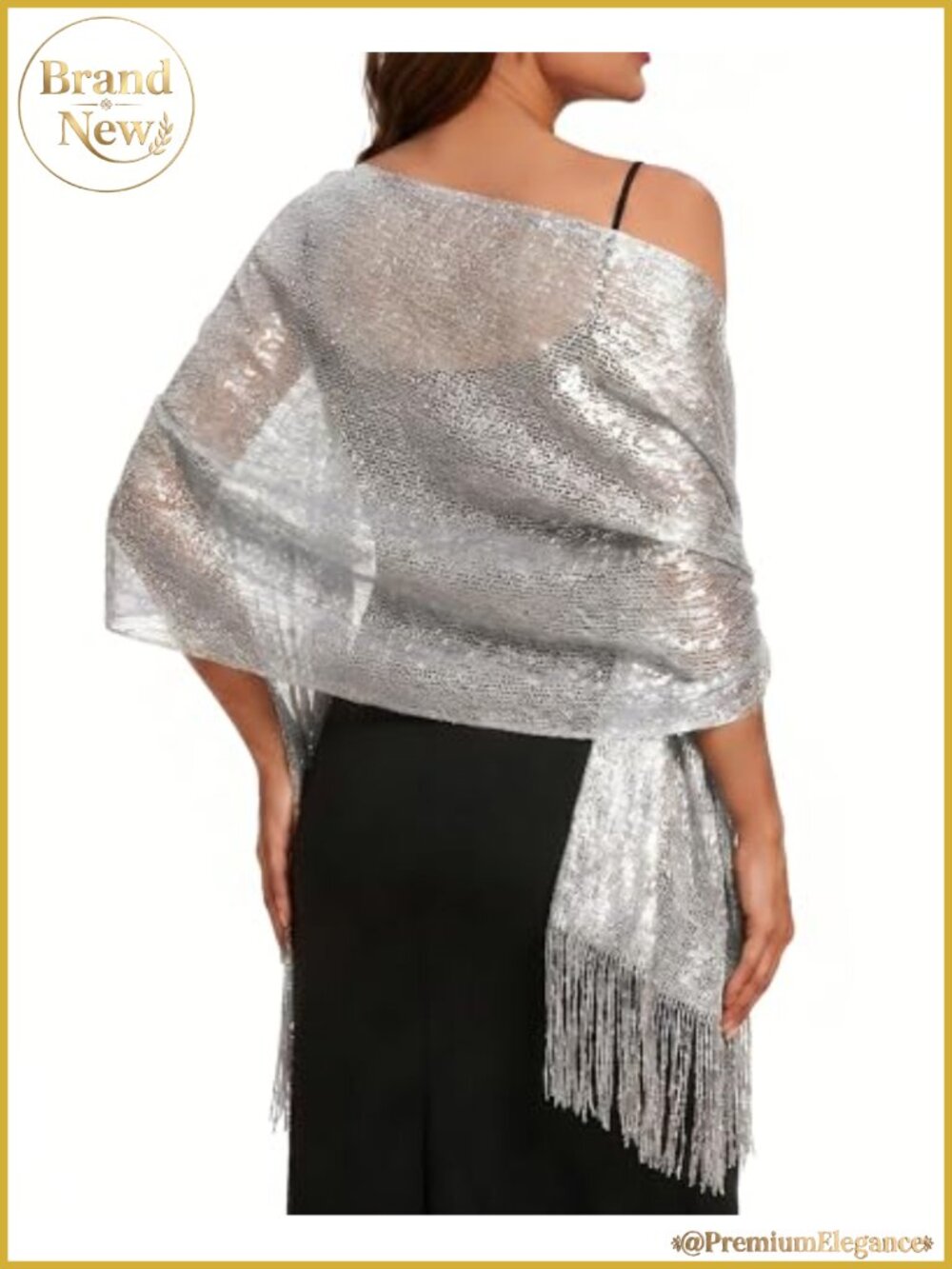Sparkle Shawl Wrap with Buckle Evening Wedding Formal